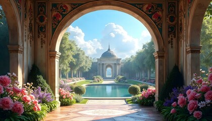 Elegant Garden Archway to a Tranquil Paradise