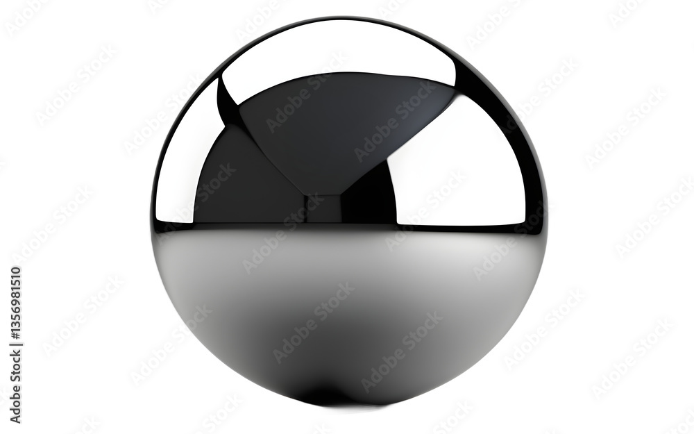 Poster beryllium metal sphere with a light gray tone, isolated on a empty plain background