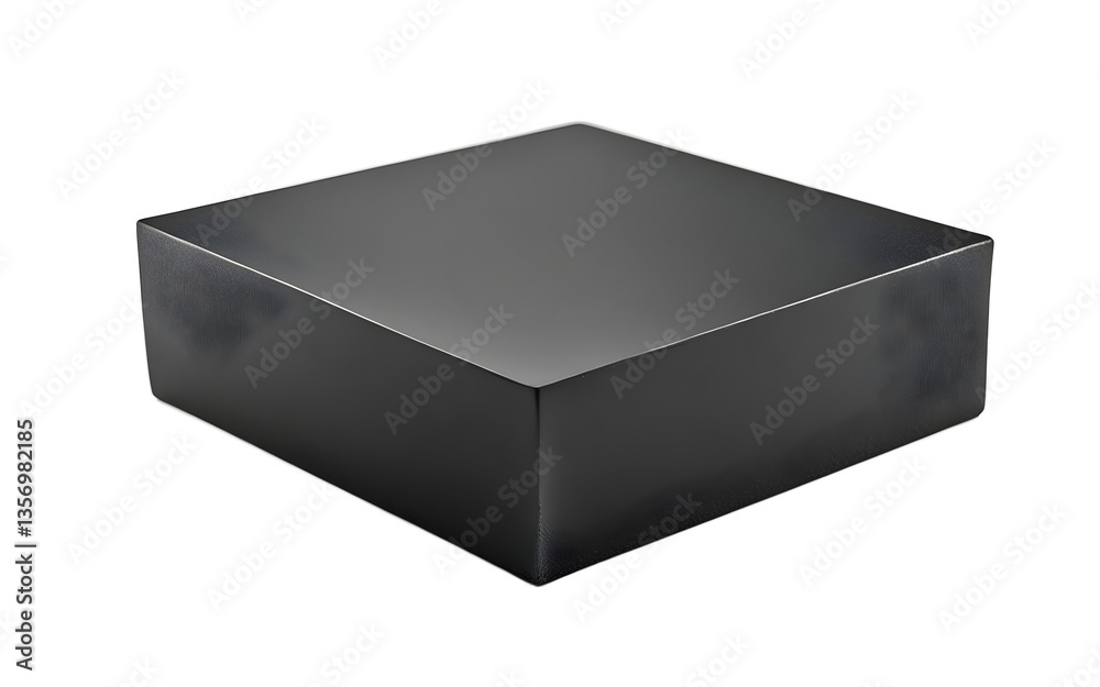 Aufkleber Carbon graphite block with a matte black, powdery surface, isolated on a empty plain background