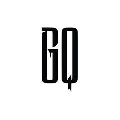 GQ monogram logo design letter text name symbol monochrome logotype alphabet character simple logo