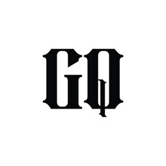 GQ monogram logo design letter text name symbol monochrome logotype alphabet character simple logo