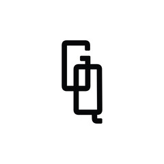 GQ monogram logo design letter text name symbol monochrome logotype alphabet character simple logo