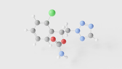 cenobamate molecule 3d, molecular structure, ball and stick model, structural chemical formula anticonvulsant