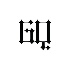 GQ monogram logo design letter text name symbol monochrome logotype alphabet character simple logo
