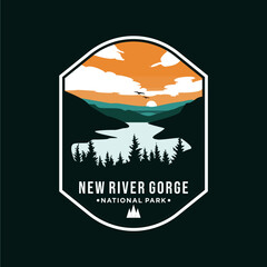 New river gorge national park badge logo illustration design