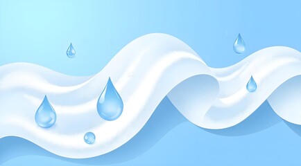 Fototapeta premium Water drops and symbol of cleanliness