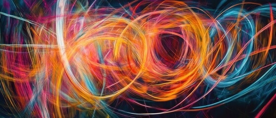 Colorful Abstract Swirls of Light and Energy in Motion