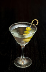 martini with olives