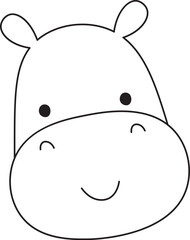 Cute Smiling Hippopotamus Face