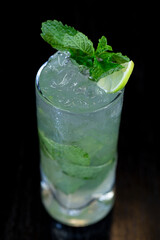 mojito cocktail on black background