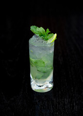 mojito cocktail on black background