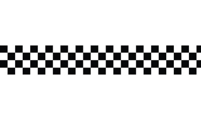 Black and white checkered rectangular frame. Square racing checkerboard pattern. Chessboard geometric pattern. Rally checkerboard pattern. Finish racing frame. Vector illustration on white background