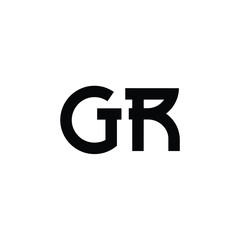 GR monogram logo design letter text name symbol monochrome logotype alphabet character simple logo