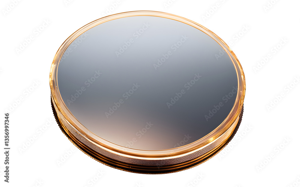 Poster germanium wafer with a translucent gray crystalline structure, isolated on a empty plain background