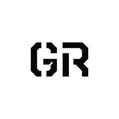 GR monogram logo design letter text name symbol monochrome logotype alphabet character simple logo