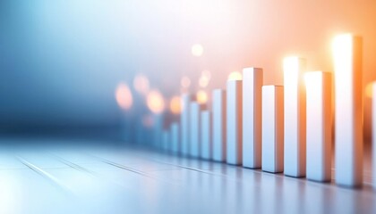 Fototapeta premium A modern graphic representation of rising data trends with abstract light effects, emphasizing growth and progress.