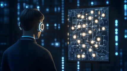 Urban planner innovatively utilizing neural technology for futuristic healthcare solutions