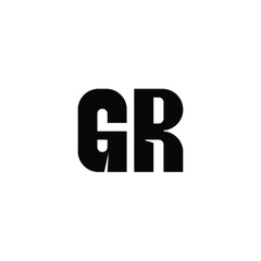 GR monogram logo design letter text name symbol monochrome logotype alphabet character simple logo