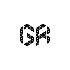 GR monogram logo design letter text name symbol monochrome logotype alphabet character simple logo