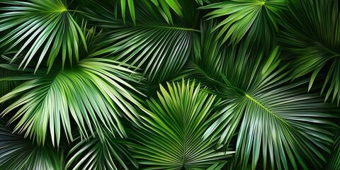 Obraz premium Palm leaves background. Generative AI technology