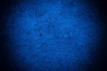 Old wall pattern texture cement blue dark abstract  blue color design are light with black gradient background.