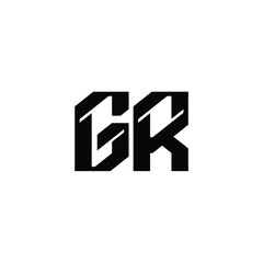 GR monogram logo design letter text name symbol monochrome logotype alphabet character simple logo