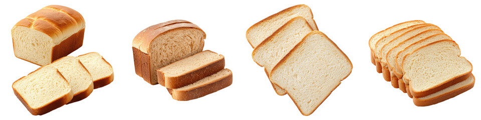 A collection of freshly baked bread loaves neatly sliced and arranged showcasing the warm golden hues and delicious textures of this classic culinary staple