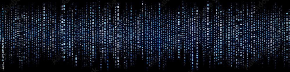 Poster blue binary data cyberspace background