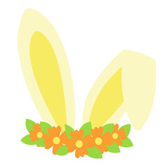 Easter Bunny Ears with Eggs and Floral Decoration