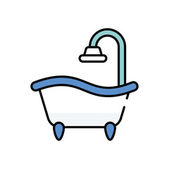 Bathtub  vector icon stock illustration