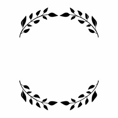 Black and White Laurel Wreath with Eagle Silhouette and Floral Decoration