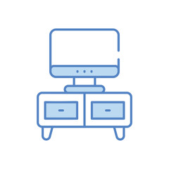 Tv Stand vector icon stock illustration