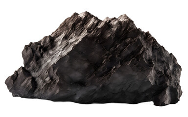 Obraz premium Manganese rock with a rough dark brown and black coloration, isolated on a empty plain background