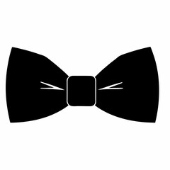 A suitable name for this image could be: Black Bow Tie Ribbon Vector Illustration to clearly represent the content of the image based on the provided description and tags