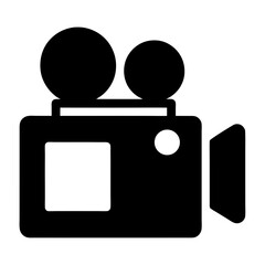 Video camera icon with a man, vector illustration of technology and communication