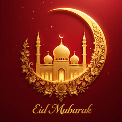 Eid mubarak card stylish crescent moon. Eid mubarak islamic festival social media post template. Eid mubarak festival decorative greeting background. Eid mubarak festival card. Eid Mubarak background
