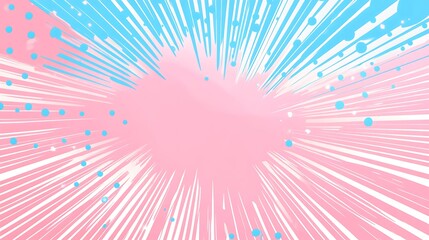 Baby pink pop art background in retro comic style with halftone dots design