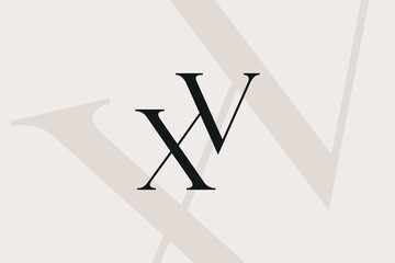 XV or VX letter logo icon design. Classic style luxury initials monogram.