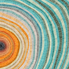 Mosaic art abstract graphic, hand drawn vector background for print