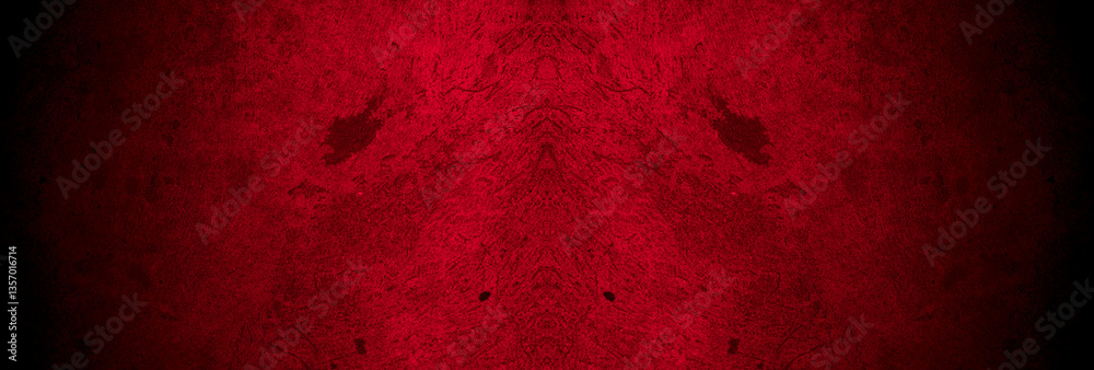 Poster Old wall texture cement black red  background abstract dark color design are light with white gradient background.