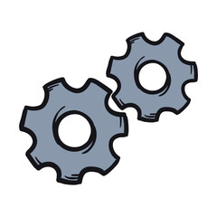 Settings. Maintenance. A simple vector hand-drawn icon for the design of a website, application, flyer. Illustration isolated on white background