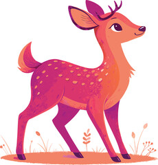 minimalist cute baby deer vector art illustration 