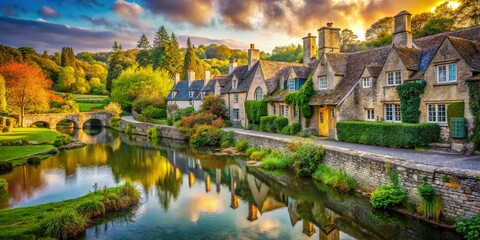 Fototapeta premium Bibury, England - Cotswolds Charm, Picturesque Village