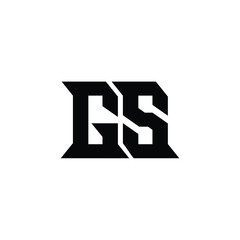 GS monogram logo design letter text name symbol monochrome logotype alphabet character simple logo