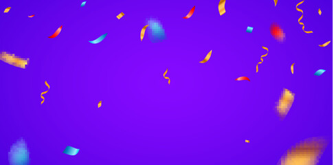 Vector confetti carnival background ribbon banner. Birthday confetti firework carnival design explosion