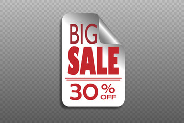 Sale and discount icon, percentage discount banner.