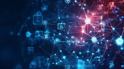 Obraz premium Global network, data security, technology