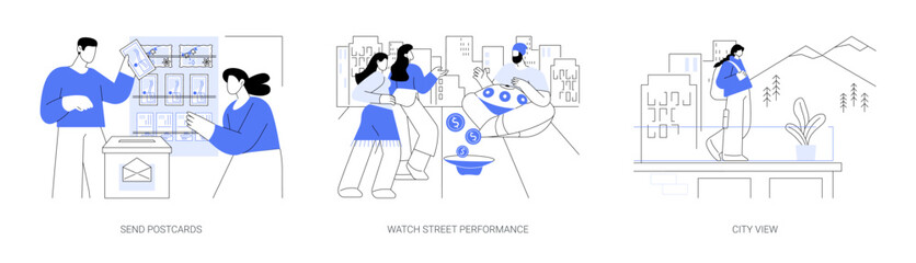 City tourism isolated cartoon vector illustrations se