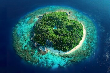 green isle in the caribbean sea