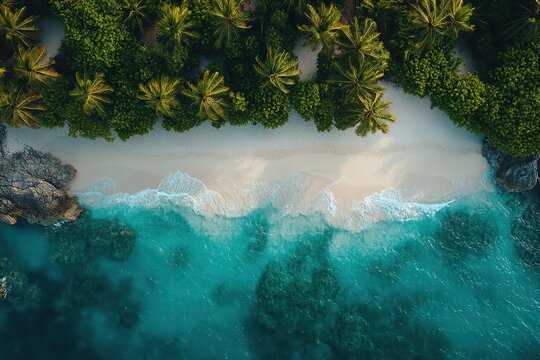 Aereal view of a beautiful beach 
